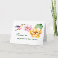 Stroke Thinking of You Flowers and Hummingbird