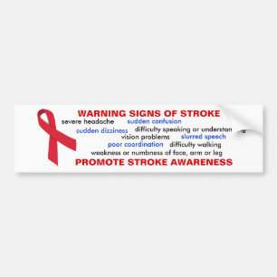 Stroke Warning Signs Bumper Sticker