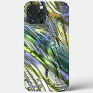 Strokes in bamboo style, soft pearly green yellow  iPhone 13 pro max case