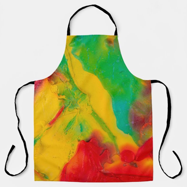 strokes of multi-coloured paint close-upabstract,a apron (Front)