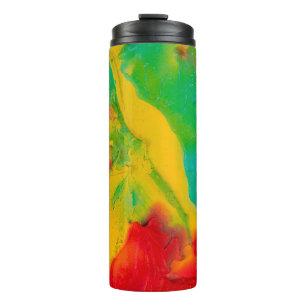 strokes of multi-coloured paint close-upabstract,a thermal tumbler