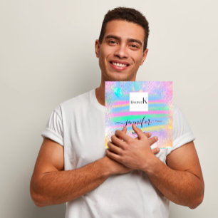 Strokes Painted Pink Abstract Custom QR LOGO  Square Business Card