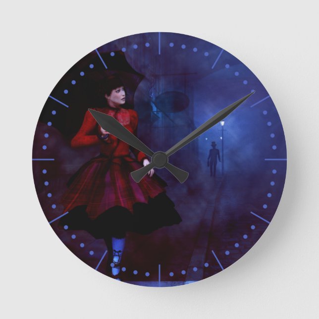 Stroll After Midnight Round Clock (Front)