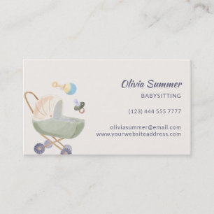 Stroller Babysitting Business Card