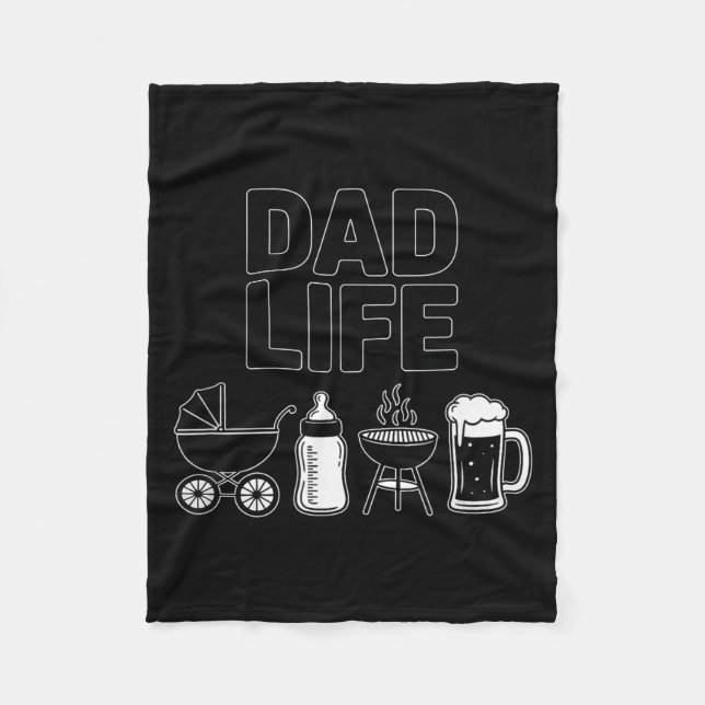 Stroller Bottle Grill Beer Adorable Father Dad Lif Fleece Blanket (Front)