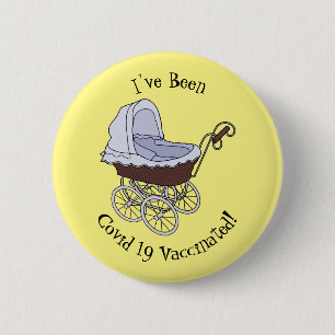 Stroller cartoon illustration 6 cm round badge