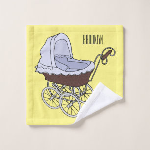 Stroller cartoon illustration bath towel set