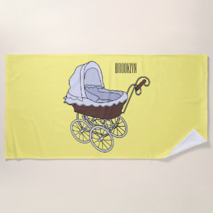 Stroller cartoon illustration beach towel