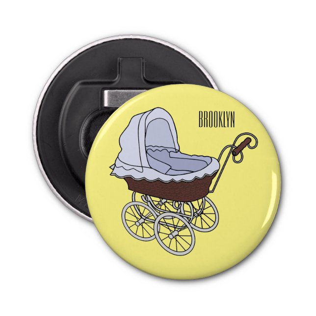 Stroller cartoon illustration  bottle opener (Front)