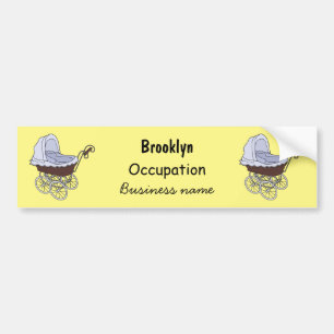 Stroller cartoon illustration bumper sticker