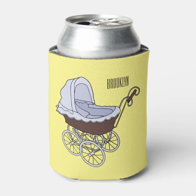 Stroller cartoon illustration  can cooler (Can Front)