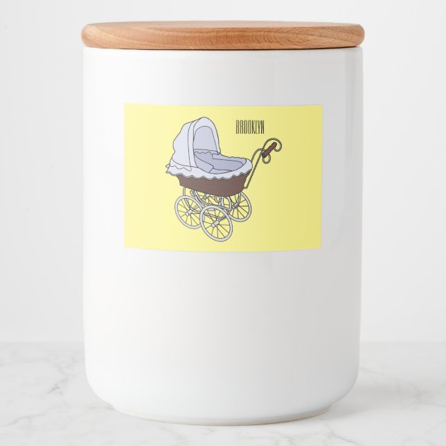 Stroller cartoon illustration  food label (Front)