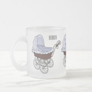 Stroller cartoon illustration  frosted glass coffee mug