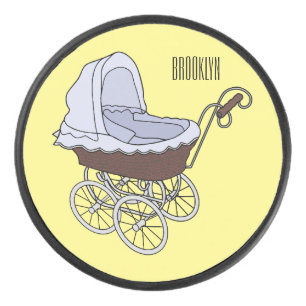 Stroller cartoon illustration hockey puck