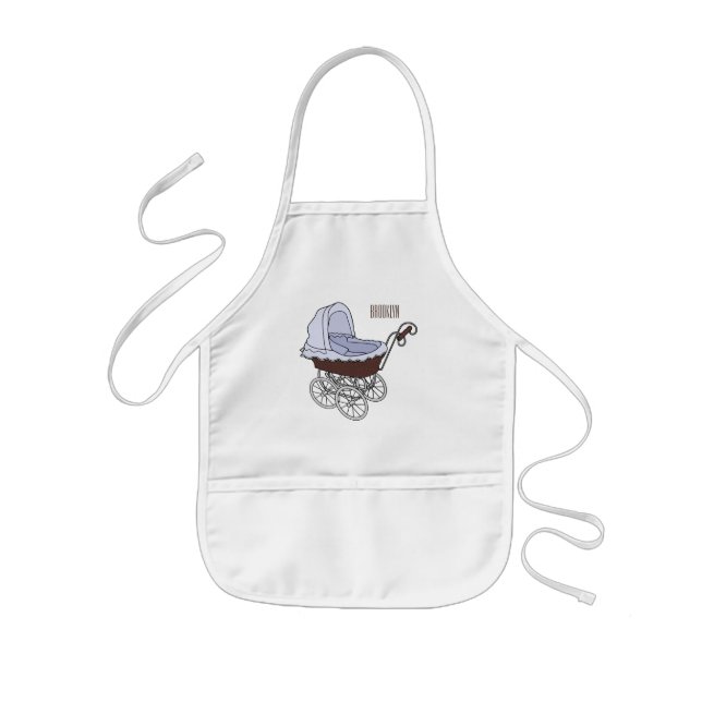 Stroller cartoon illustration  kids apron (Front)