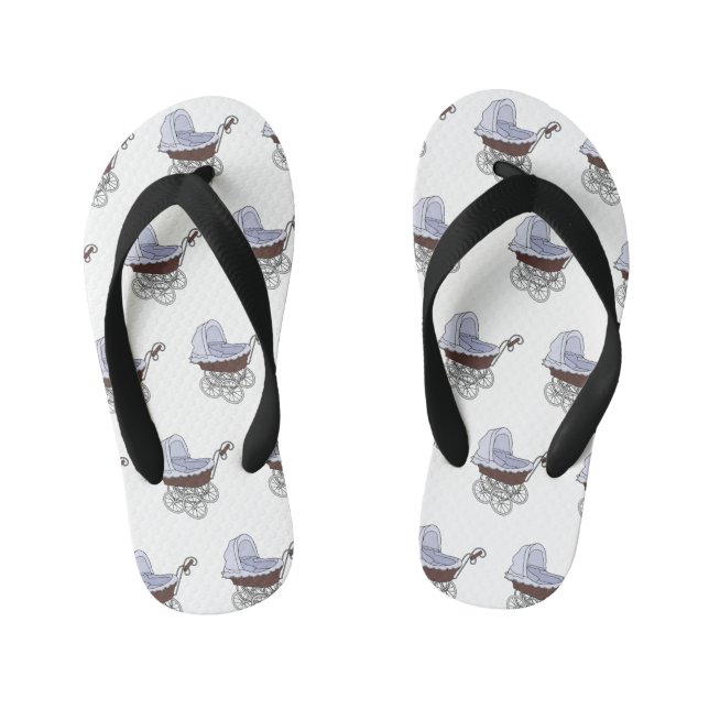 Stroller cartoon illustration  kid's flip flops (Footbed)
