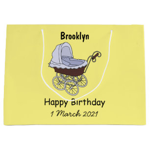 Stroller cartoon illustration large gift bag