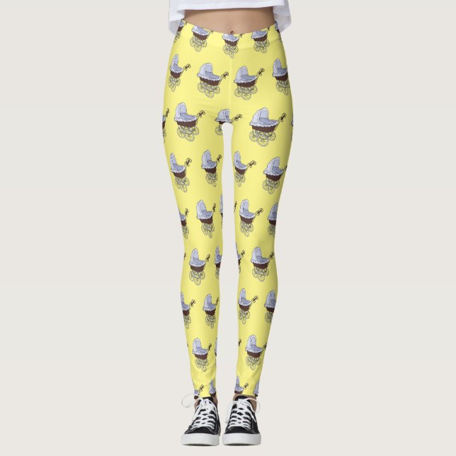 Stroller cartoon illustration  leggings (Front)