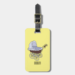 Stroller cartoon illustration  luggage tag