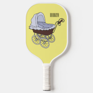 Stroller cartoon illustration pickleball paddle