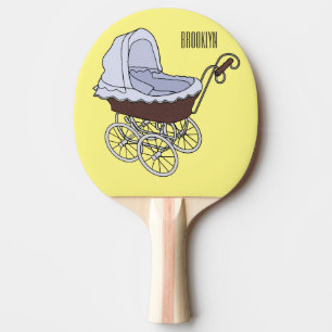 Stroller cartoon illustration ping pong paddle