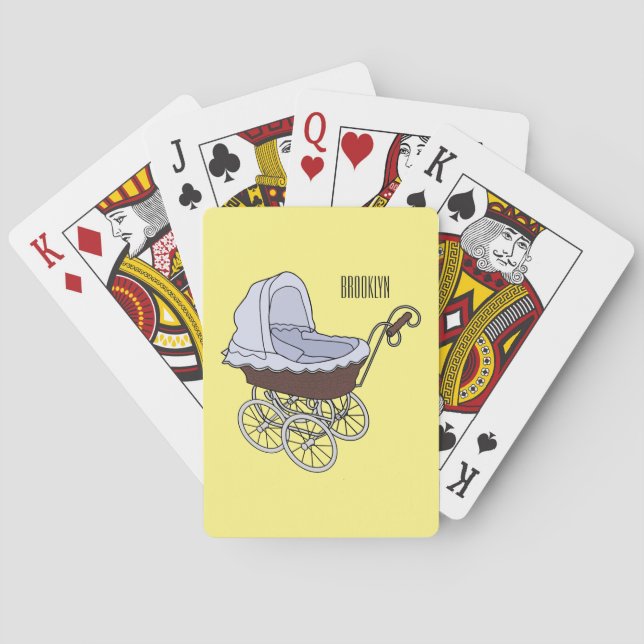 Stroller cartoon illustration  playing cards (Back)