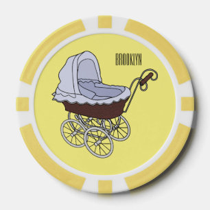Stroller cartoon illustration poker chips
