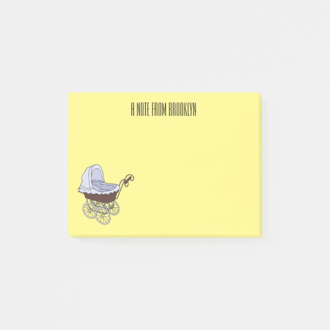 Stroller cartoon illustration  post-it notes (Front)