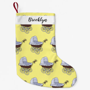 Stroller cartoon illustration small christmas stocking