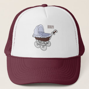 Stroller cartoon illustration  trucker hat