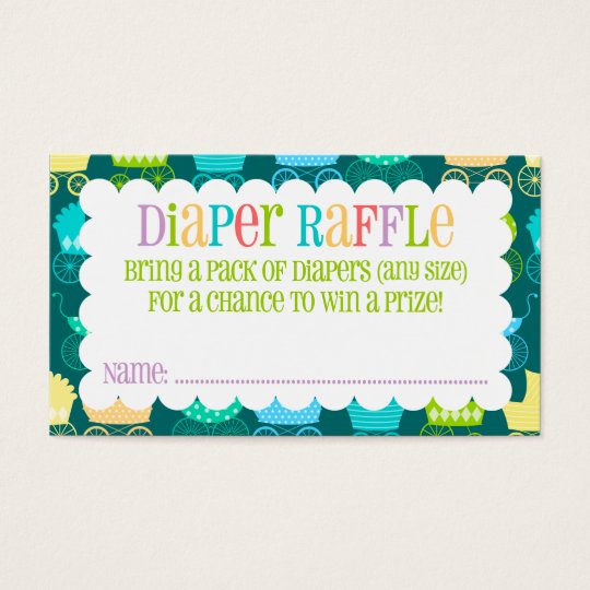 Stroller Chic - Teal Blue - Diaper Raffle Ticket