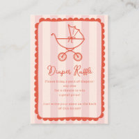 Stroller Scalloped Pink Baby Shower Diaper Raffle