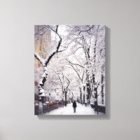Strolling A Snowy City Sidewalk