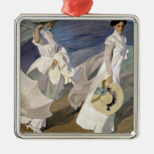 Strolling along the Seashore, 1909 Metal Tree Decoration