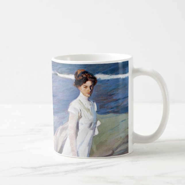 Strolling along the Seashore by Joaquin Sorolla Coffee Mug (Right)