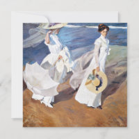 Strolling along the Seashore by Joaquin Sorolla