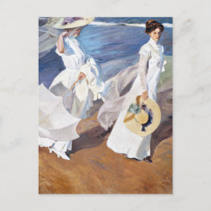 Strolling along the Seashore by Joaquin Sorolla Postcard