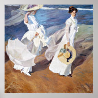Strolling along the Seashore by Joaquin Sorolla