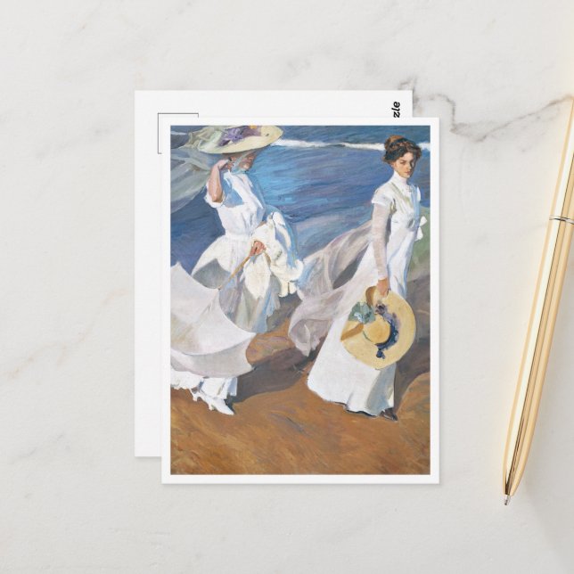 Strolling along the Seashore, Joaquín Sorolla Postcard (Front/Back In Situ)