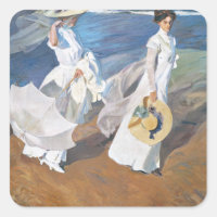 Strolling along the Seashore, Joaquín Sorolla 