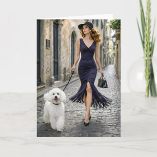 Strolling Italy, Poodle Blank Card