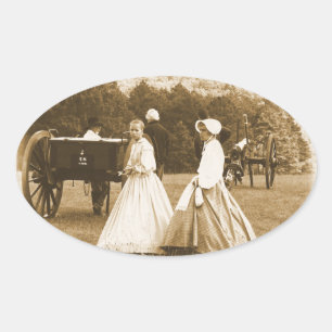 Strolling on the Battlefield Oval Sticker
