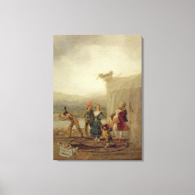 Strolling Players, 1793 (oil on tin plate) Canvas Print (Front)