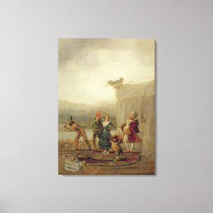 Strolling Players, 1793 (oil on tin plate) Canvas Print
