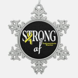Strong af...Endometriosis Snowflake Pewter Christmas Ornament