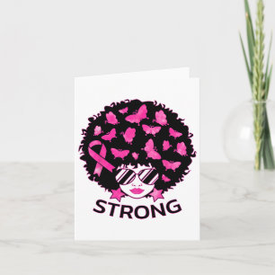 Strong African American Woman Breast Cancer Awaren Card