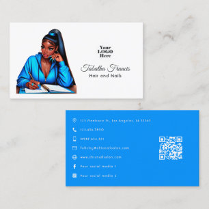 Strong Afro Black Woman Empowerment Art Business Card