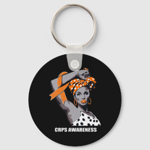 Strong Afro Mum CRPS Awareness Key Ring