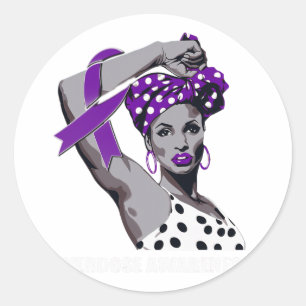 Strong Afro Mum Overdose Awareness  Classic Round Sticker