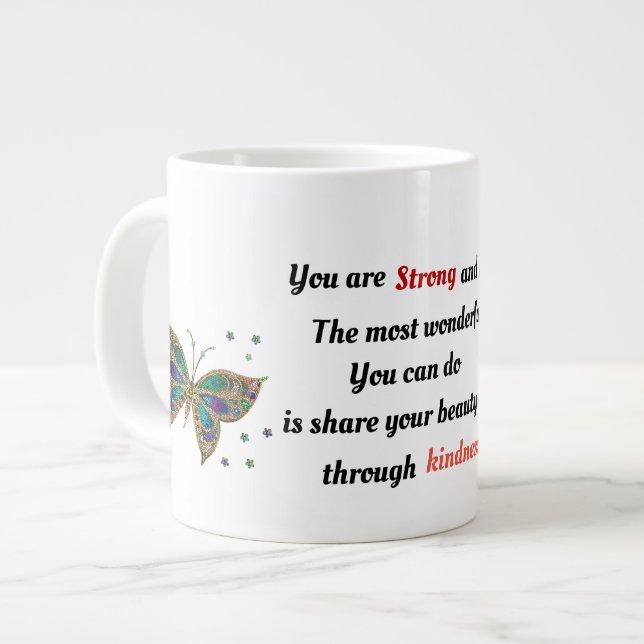 Strong and Beautiful Large Coffee Mug (Front Left)